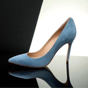 Manolo Blahnik BB 105mm Suede Pumps Blue 38